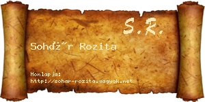 Sohár Rozita névjegykártya